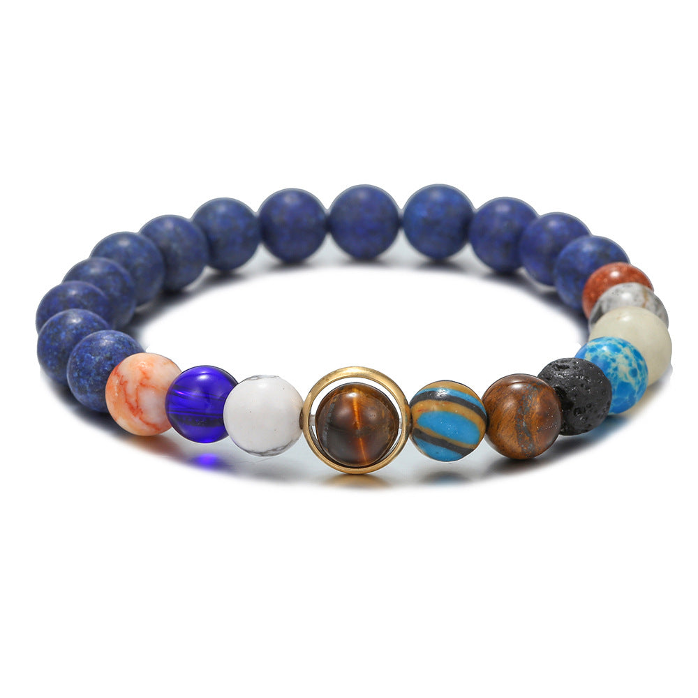 Wholesale Starry sky galaxy bracelet volcanic stone lapis lazuli eight galaxies bracelet
